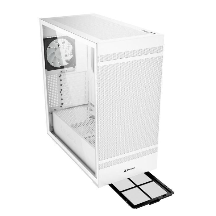 Sharkoon REBEL C50 Caja PC ATX Full Tower RGB Color Blanco Cristal Templado 4 Ventiladores PWM ARGB Alto Flujo Aire USB-C 7