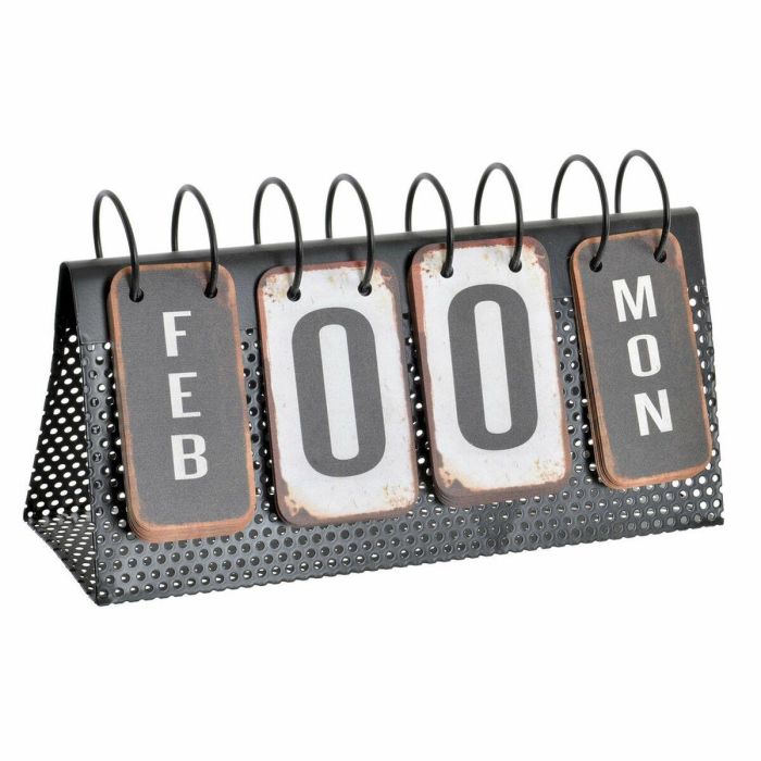 Calendario Vintage DKD Home Decor Negro Blanco 13 x 21 x 34 cm Calendario Vintage DKD Home Decor Negro Blanco 13 x 21 x 34 cm