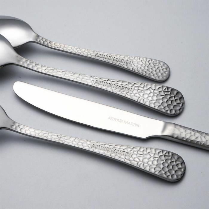 Arthur Martin AM4463 Juego de cubiertos - 24 piezas - Acero inoxidable - Acabado martillado 1