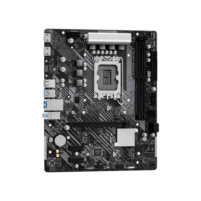 ASRock Placa Base B760M-H2/M.2 Intel LGA 1700 B760 DDR5 96GB HDMI+DP 4SATA 2M.2 5USB 3.2 1USB-C GBLAN Micro ATX 90-MXBN00-A0UAYZ 1