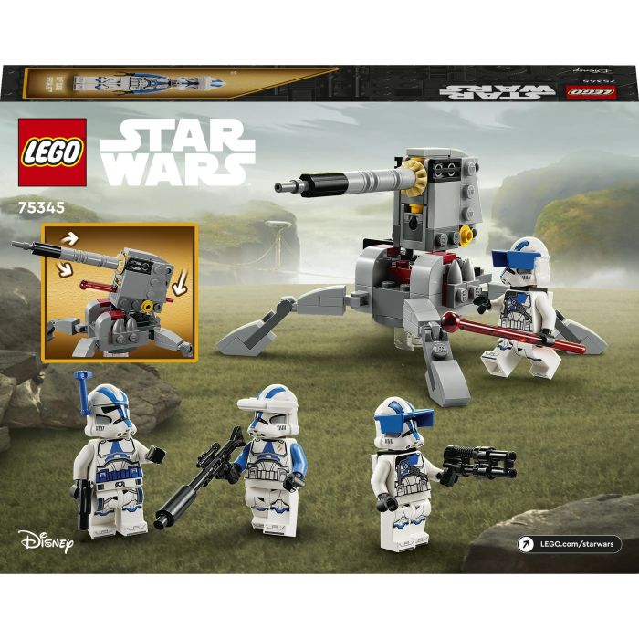 LEGO 75345 Star Wars Pack de Combate Soldados Clon 501, Incluye 4 Minifiguras y Cañón Antivehículo AV-7, +6 Años 6 LEGO 75345 Star Wars Pack de Combate Soldados Clon 501, Incluye 4 Minifiguras y Cañón Antivehículo AV-7, +6 Años 6