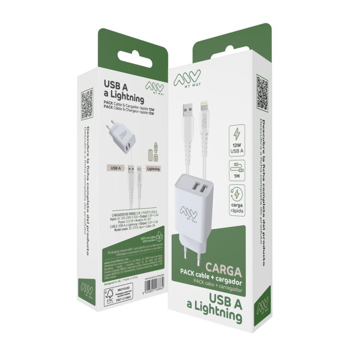 Cargador de Pared Myway Blanco 1 Cargador de Pared Myway Blanco 1