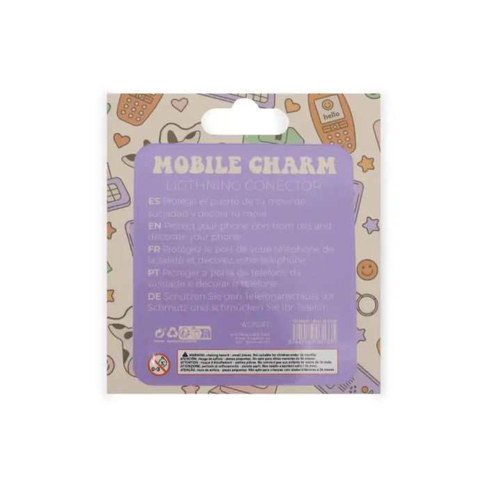 Wondee Charm Colgante para Móvil Funny Panda - Protector de Puerto Carga Tipo-C/Lightning - Accesorio Decorativo y Antipolvo