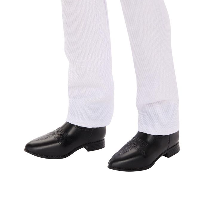 Barbie HRH25 Muñeco Ken Fashionista Look Oeste con Camisa Azul y Negro, Pantalones Blancos y Botines Negros 3