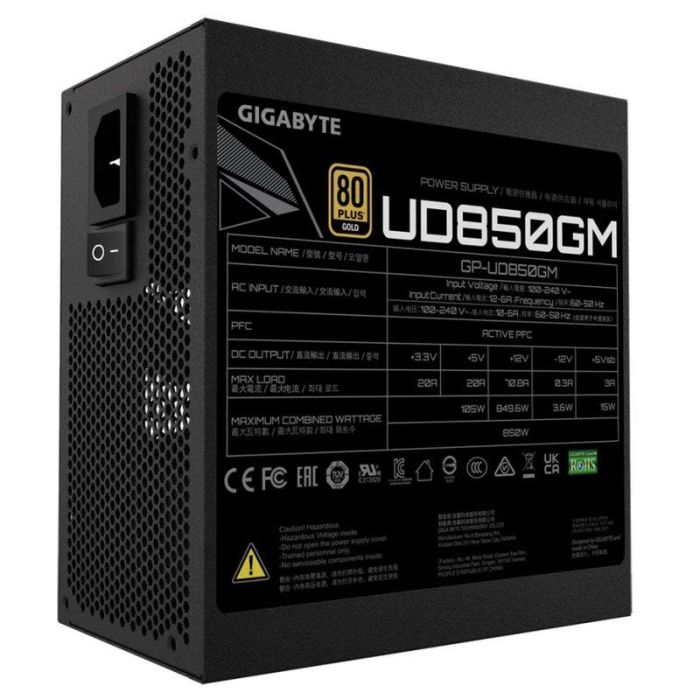 Gigabyte UD850GM unidad de fuente de alimentación 850 W 20+4 pin ATX ATX Negro 2 Gigabyte UD850GM unidad de fuente de alimentación 850 W 20+4 pin ATX ATX Negro 2