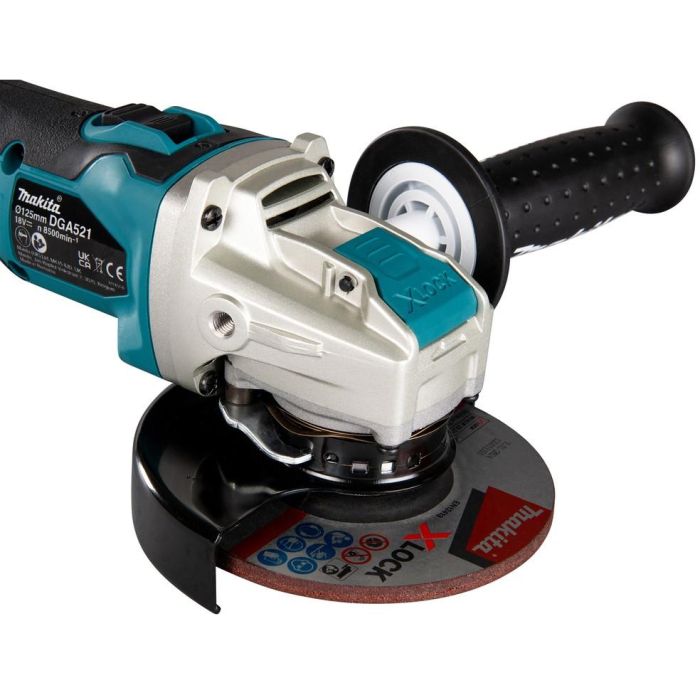 Makita DGA521ZX1 Amoladora Angular a Batería X-Lock 18V, Motor sin Escobillas, 8500 RPM, Disco 125mm 3 Makita DGA521ZX1 Amoladora Angular a Batería X-Lock 18V, Motor sin Escobillas, 8500 RPM, Disco 125mm 3