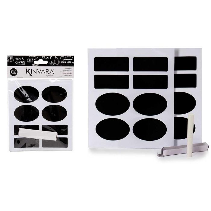 Kinvara Set de 16 Pegatinas de Pizarra con Tiza, 14 x 22.5 x 2 cm (72 Unidades) Kinvara Set de 16 Pegatinas de Pizarra con Tiza, 14 x 22.5 x 2 cm (72 Unidades)
