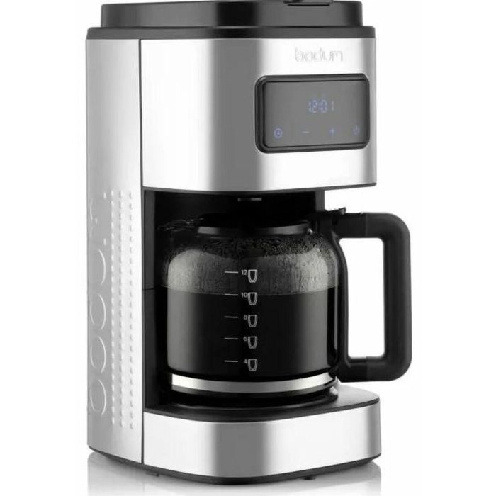 BODUM - BISTRO Cafetera eléctrica programable con filtro permanente, 900 W, 12 tazas, 1,5 l