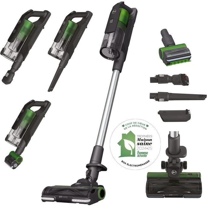 Aspirador Escoba Inalámbrico - HOOVER HF920P - 65 AW - 86 dBA - Pantalla LED - Verde / Gris