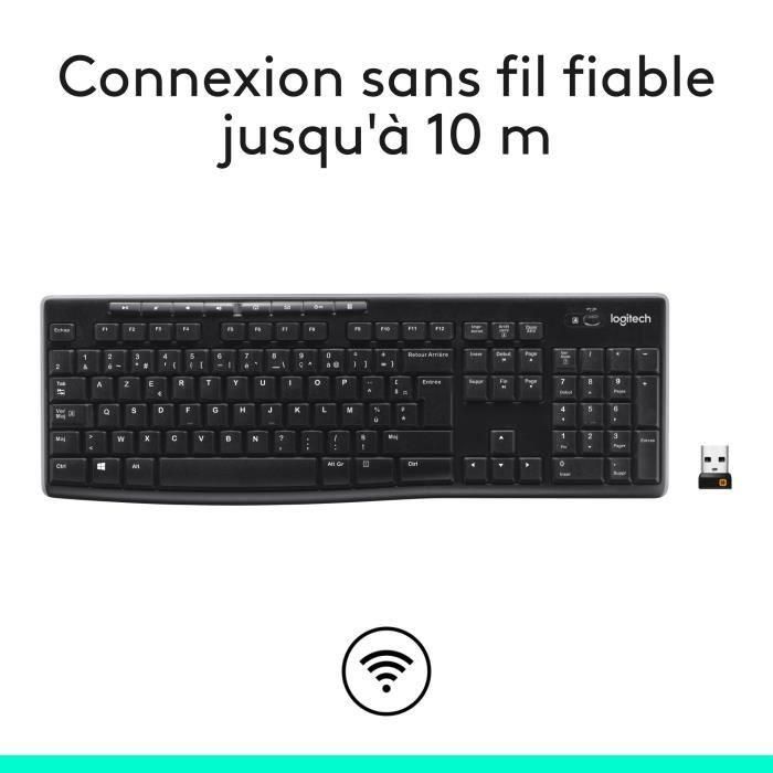 Logitech Teclado Inalámbrico K270 Francés, Resistente a Salpicaduras, 8 Teclas de Acceso Directo, Compatible con Windows 3 Logitech Teclado Inalámbrico K270 Francés, Resistente a Salpicaduras, 8 Teclas de Acceso Directo, Compatible con Windows 3
