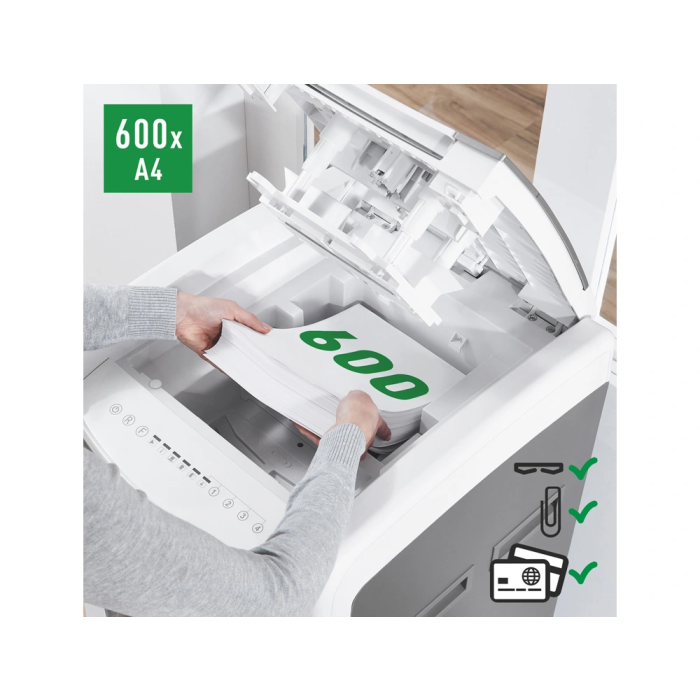 Trituradora de Papel Leitz IQ 600 Pro Autofeed P4 60 L 6