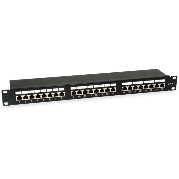 EQUIP Patchpanel 24x RJ45 Cat6 FTP 19" 1U Negro