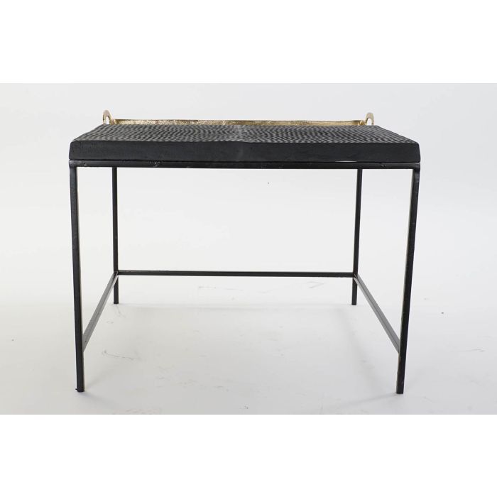 DKD Home Decor Mesa Centro Dorado Negro Acero Aluminio 61 x 61 x 49 cm 5