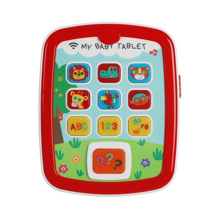 Creaciones Llopis Tablet Educativa Infantil con Sonidos de Animales y Números, 5 Idiomas (Español, Portugués, Francés, Italiano, Inglés), Sin Pilas, para Bebés +0 Meses