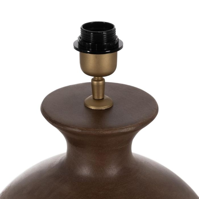 Base Lámpara Mesa Marrón Madera de Mango 31 X 31 X 38 cm