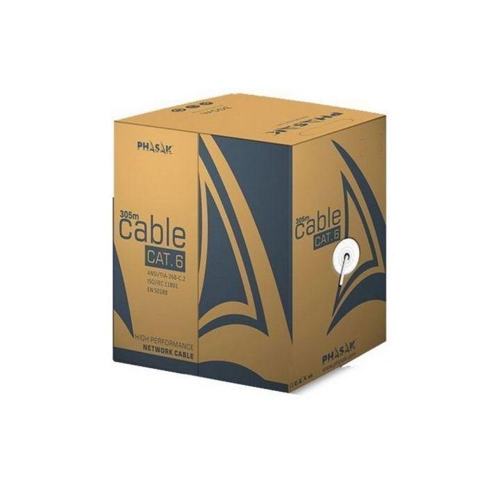 Phasak PHR 6302 Cable Red UTP Cat.6 Sólido CCA LSZH AWG23 Bobina 305m Gris