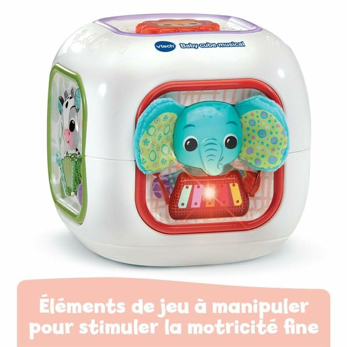 Vtech Baby Cubo Musical Didáctico para Bebés 6-36 Meses con 4 Botones de Animales, Texturas, 6 Canciones y 16 Melodías 7