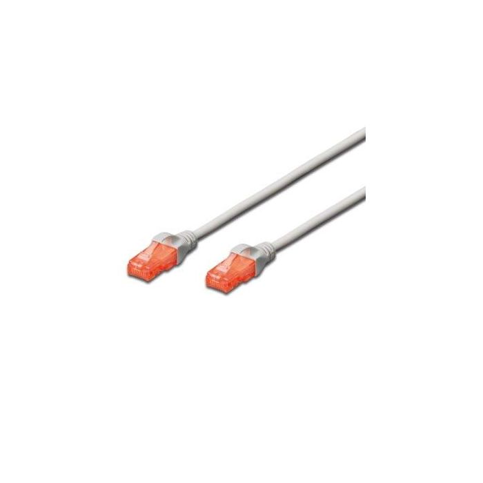 EWENT IM1031 Cable de Red Ethernet Cat6 UTP de 10 Metros Gris con Conectores RJ45, Ideal para Velocidades de 1000 Mbit/s