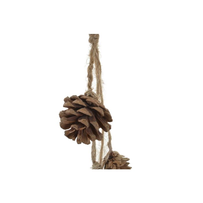 DKD Home Decor Decoración Colgante Navidad Alpina Piña Cuerno Marrón 6x6x30 cm (12 Unidades) 1