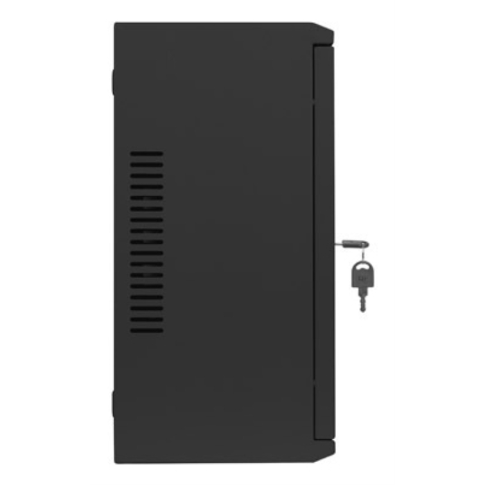 Lanberg WAF1-5203-04-00B Armario Rack de Pared 4U con Bloqueo de Teclado y Rieles, Capacidad 60 kg, Protección IP20, Color Negro 4