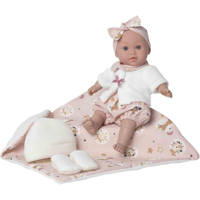 ROSA TOYS Muñeca Bebé Lara Llorón con Mantita, Tamaño 33cm