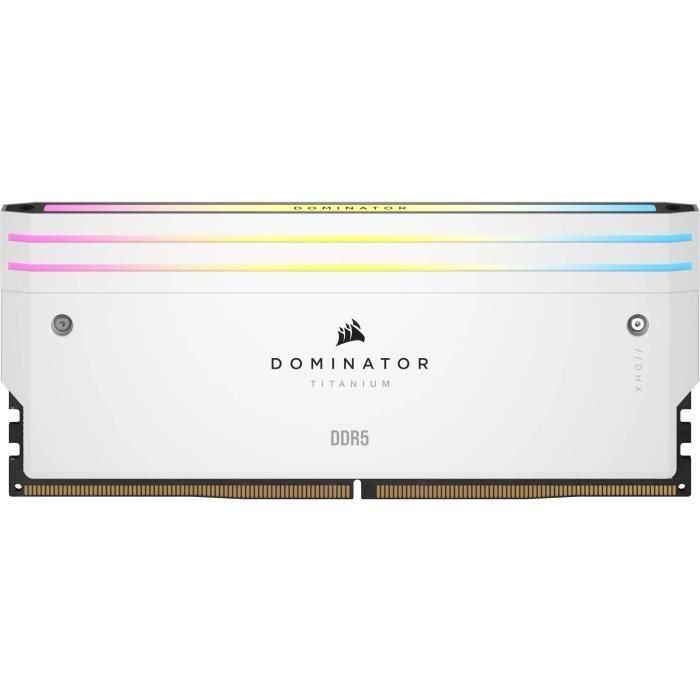 Memoria RAM - CORSAIR - Dominator Titanium RGB DDR5 - 32GB 2x16GB DIMM - 6600MT/s - Intel XMP 3.0 - 1.40V - Blanco (CMP32GX5M2X6600C 4 Memoria RAM - CORSAIR - Dominator Titanium RGB DDR5 - 32GB 2x16GB DIMM - 6600MT/s - Intel XMP 3.0 - 1.40V - Blanco (CMP32GX5M2X6600C 4