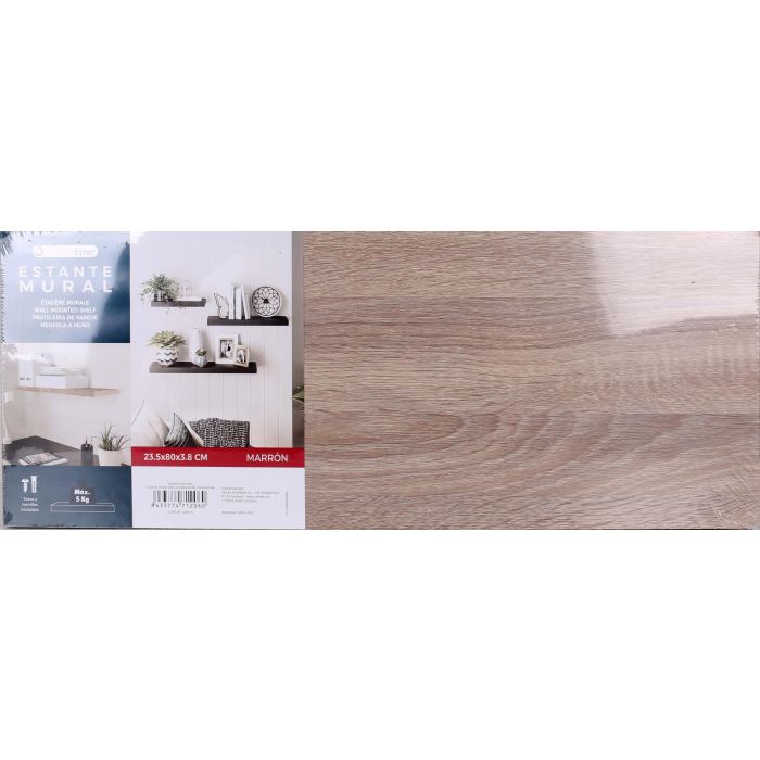 Estante mural MDF 23.5x80x3.8 cm color blanco - Confortime (4 Unidades) 1