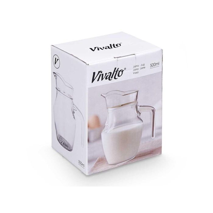 Jarra Vidrio 500Ml Vivalto 13X13CM (12 Unidades) 2 Jarra Vidrio 500Ml Vivalto 13X13CM (12 Unidades) 2