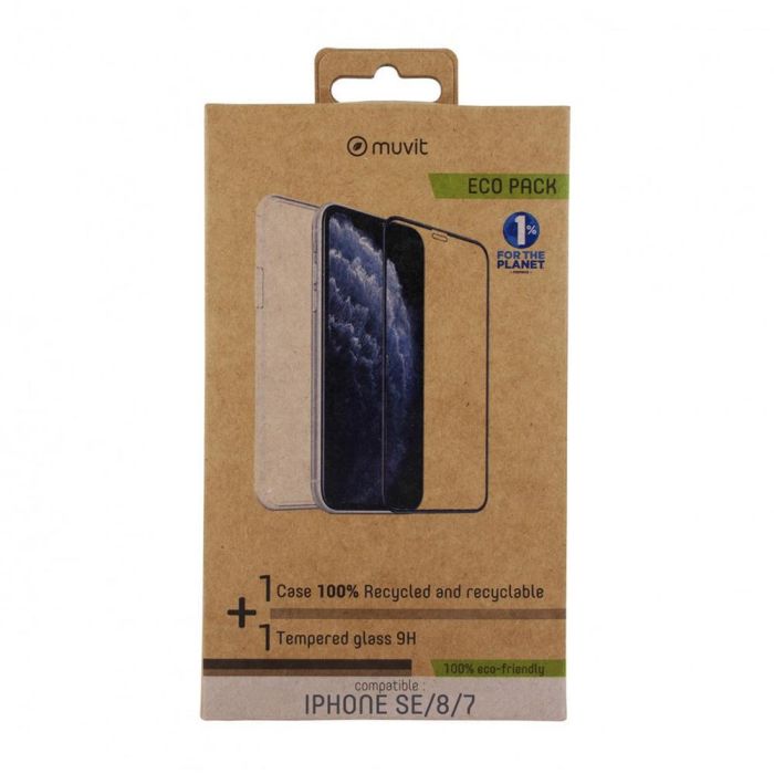 Muvit Funda Recycletek para Apple iPhone SE - Ecológica, Reciclada, con Protector de Pantalla y Kit de Limpieza Bio Incluido 1 Muvit Funda Recycletek para Apple iPhone SE - Ecológica, Reciclada, con Protector de Pantalla y Kit de Limpieza Bio Incluido 1