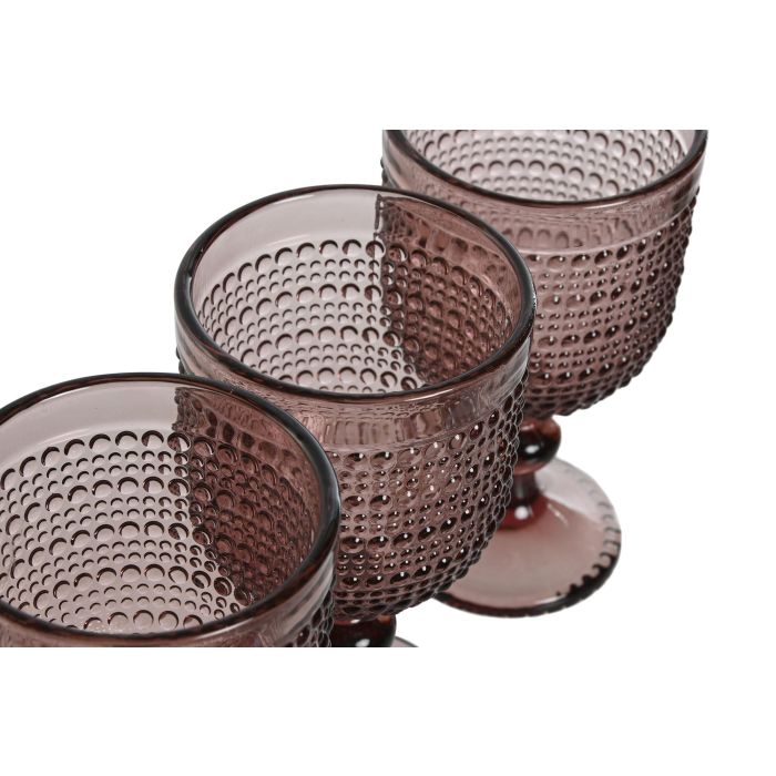 DKD Home Decor Copa Basicos Rosa 8 x 15.5 x 8 cm Set de 6 Unidades Cristal 2