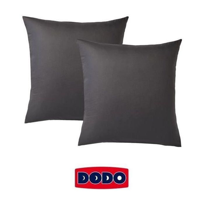 Conjunto de 2 fundas de almohadas de Dodo Square - 65x65 cm - Blanco - Hecho en Francia