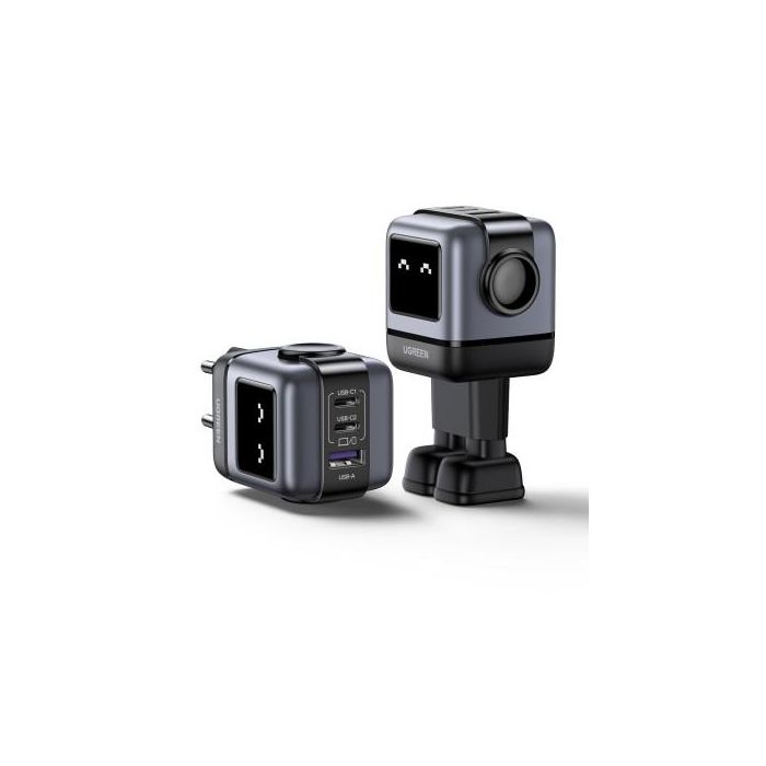 UGREEN 25685B Cargador Nexode RG 65W 3 Puertos GaN Carga Rápida Interior Gris 4