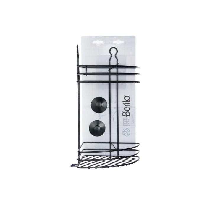 Soporte Metal Negro Mate Ducha Esq 2 Pisos Ventosa Berilo 26X39CM (6 Unidades) 1 Soporte Metal Negro Mate Ducha Esq 2 Pisos Ventosa Berilo 26X39CM (6 Unidades) 1
