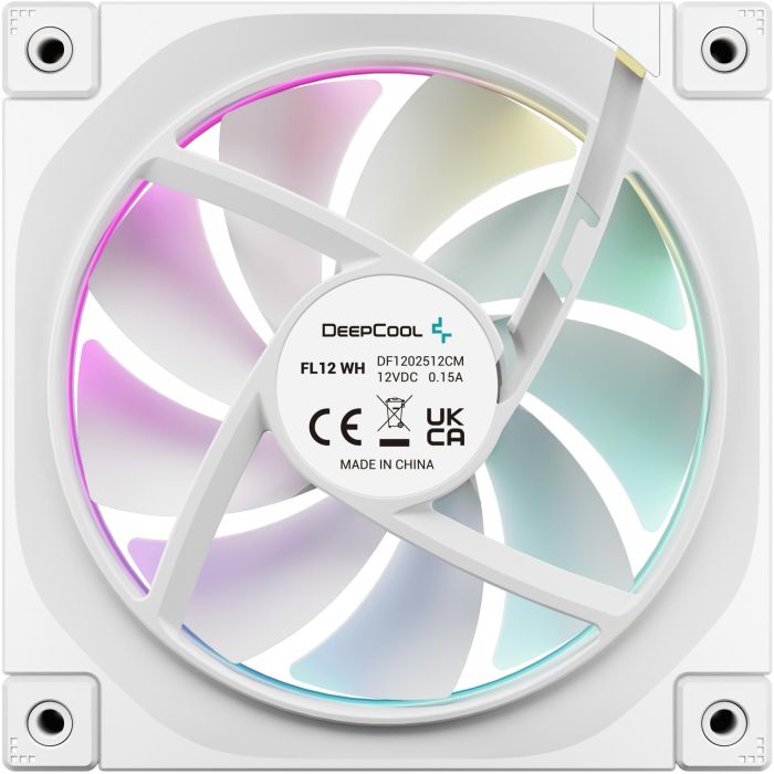 DeepCool FL12 WH-3 in 1 - Pack 3 Ventiladores de Carcasa 120mm Blancos con Iluminación LED RGB, 55 CFM, PWM 4