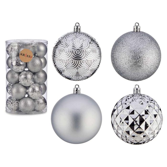 Set 25 Bolas Pvc 8Cm Plata Krist+ (4 Unidades) Set 25 Bolas Pvc 8Cm Plata Krist+ (4 Unidades)