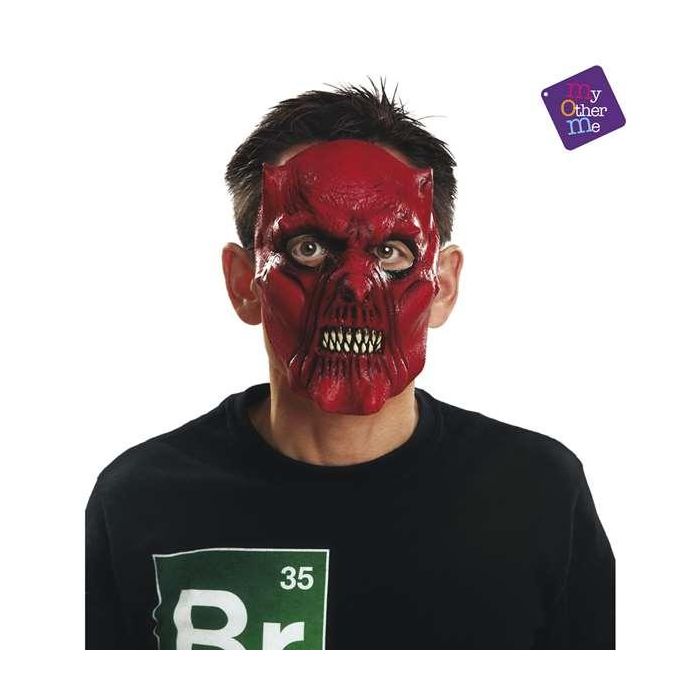 1/2 devil latex mask one size 4 1/2 devil latex mask one size 4