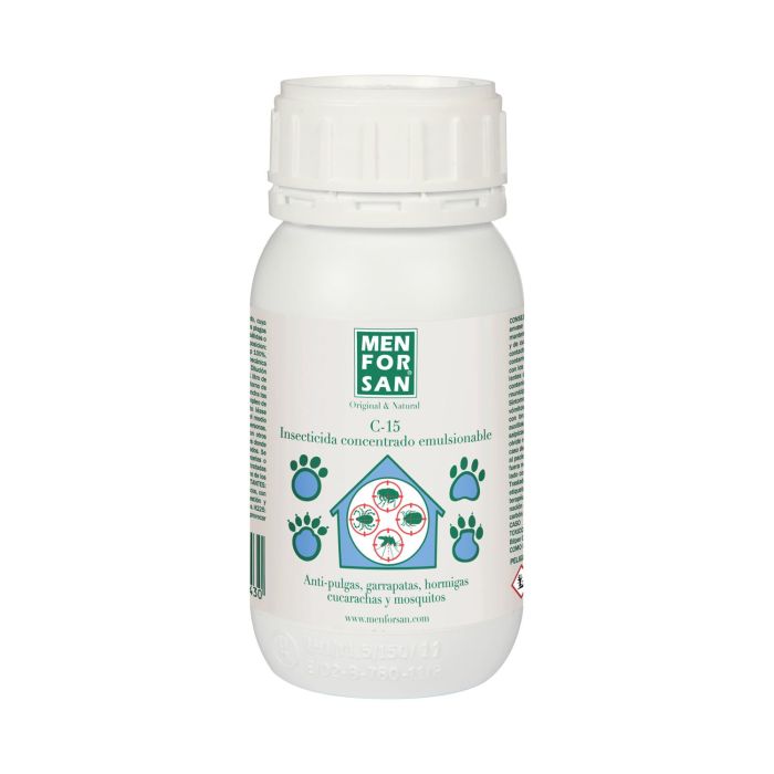 Men For San Insecticida Concentrado Cipermetrina 15% Elimina Pulgas Garrapatas Hormigas Cucarachas 250 ml