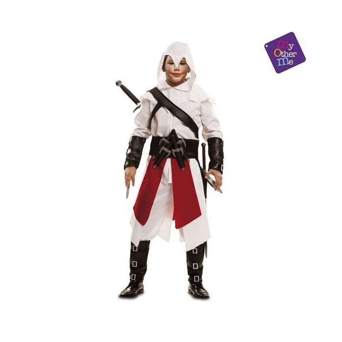 My Other Me Disfraz Asesino Blanco Talla 5-6 Años Incluye Capucha, Camisa, Pantalón, Faldón, Bandolera, Cinturón, Brazalete y Espinillera 4