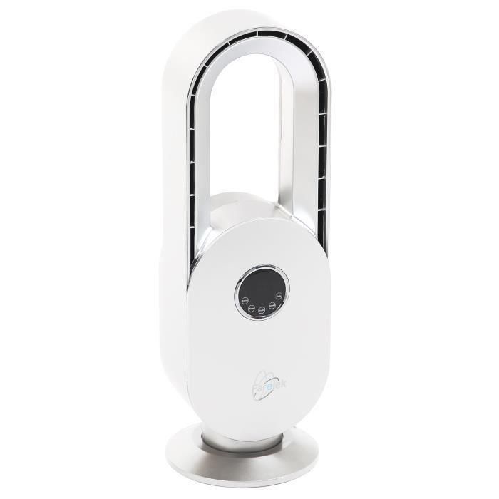 Ventilador de mesa sin aspas - FARELEK - SILENT-AIR ARCH - 45W - Blanco y plateado - 3 velocidades Ventilador de mesa sin aspas - FARELEK - SILENT-AIR ARCH - 45W - Blanco y plateado - 3 velocidades