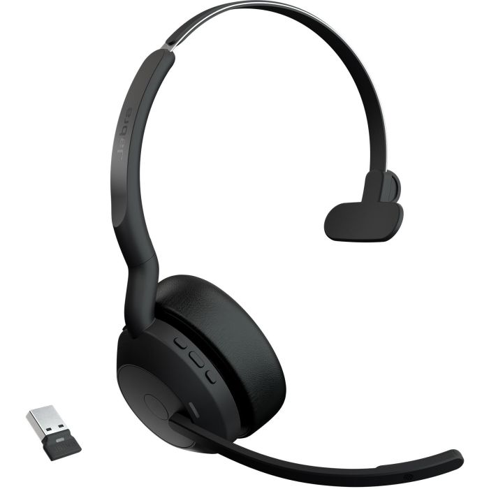 Jabra Evolve2 55 Link380a UC Mono Auriculares Inalámbricos Oficina/Centro de Llamadas Color Negro