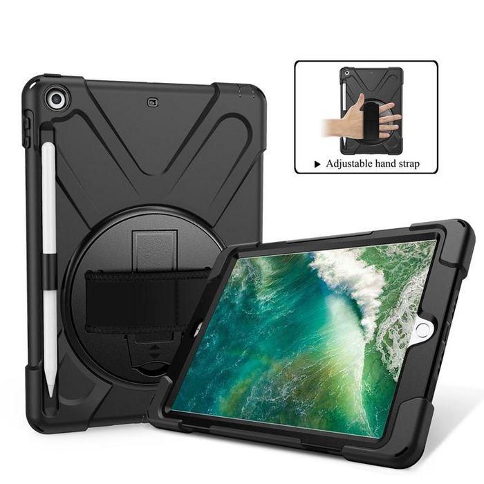 eSTUFF Funda AUSTIN Defender Negra para iPad 9.7 2018/2017, Antigolpes, con Correa de Mano y Hombro, Soporte 360º, Sin Protector de Pantalla 1