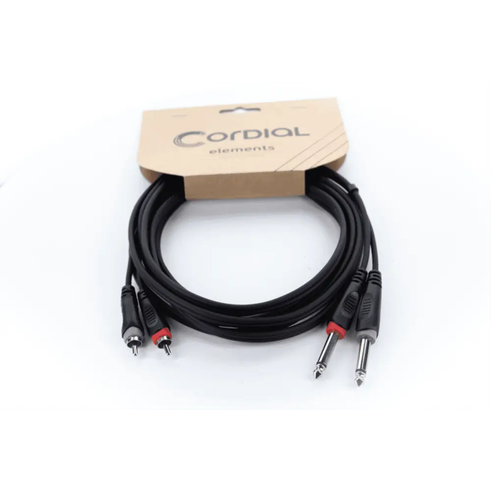 Cordial Cable De Audio Doble Jack Mono a Rca 3 Metros 2