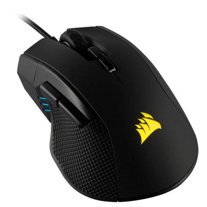 Corsair IRONCLAW RGB Mouse Ratón Gaming con Cable USB de Alto Rendimiento 18000 DPI, Ergonómico para Mano Derecha, 7 Botones, Negro