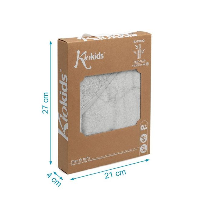 KioKids Toalla de Baño Bebé Bambú 100% Suave con Capucha 100x100 cm Gris para Piel Sensible Certificado OEKOTEX +0 Meses 4 KioKids Toalla de Baño Bebé Bambú 100% Suave con Capucha 100x100 cm Gris para Piel Sensible Certificado OEKOTEX +0 Meses 4