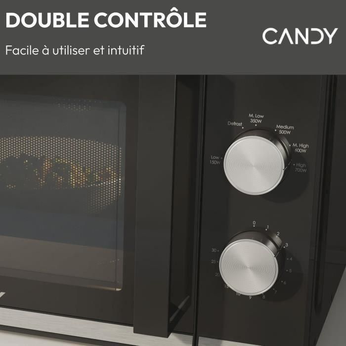 Candy CMW20TNMB Lay Free Microondas Monofunción 20L 700W con Bandeja Giratoria 24.5 cm Negro Control Mecánico 2 Candy CMW20TNMB Lay Free Microondas Monofunción 20L 700W con Bandeja Giratoria 24.5 cm Negro Control Mecánico 2