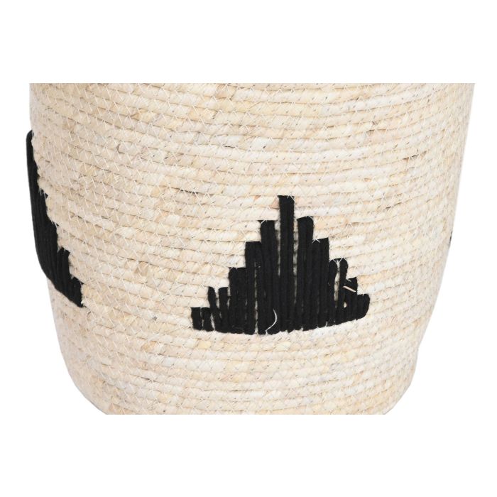 DKD Home Decor Cesta Boho Set de 3 (2 Unidades) Negro Gris Natural 33 x 40 x 33 cm 2