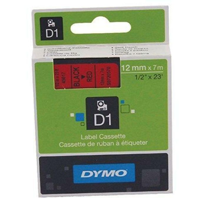 Cinta Laminada para Rotuladoras Dymo D1 45017 12 mm LabelManager™ Rojo Negro (5 Unidades) 2