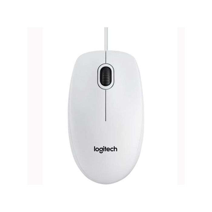 Logitech Ratón B100 Cable Usb 800Ppp Ambidiestro 3 Botones Blanco