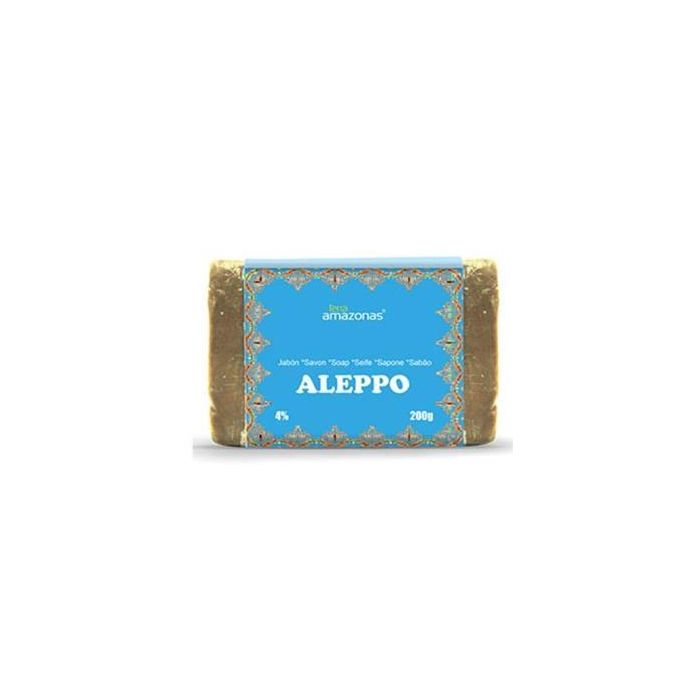 TERRA AMAZONAS Jabón de Alepo Básico 4-5% Aceite de Laurel y Oliva 200g - Limpieza Suave y Delicada para Piel