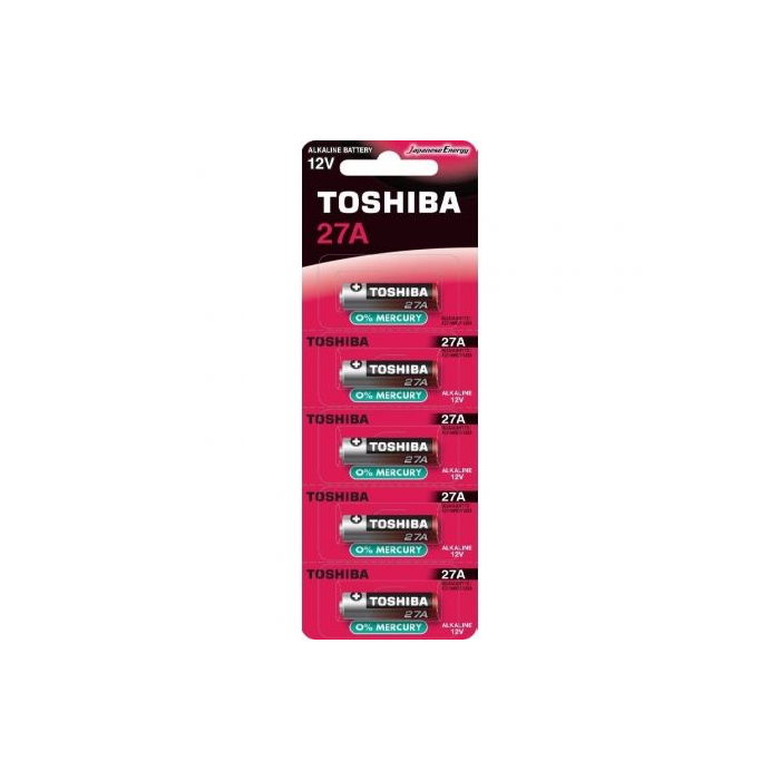 Pack de 5 Pilas 12V Toshiba 27A/ 12V/ Alcalinas